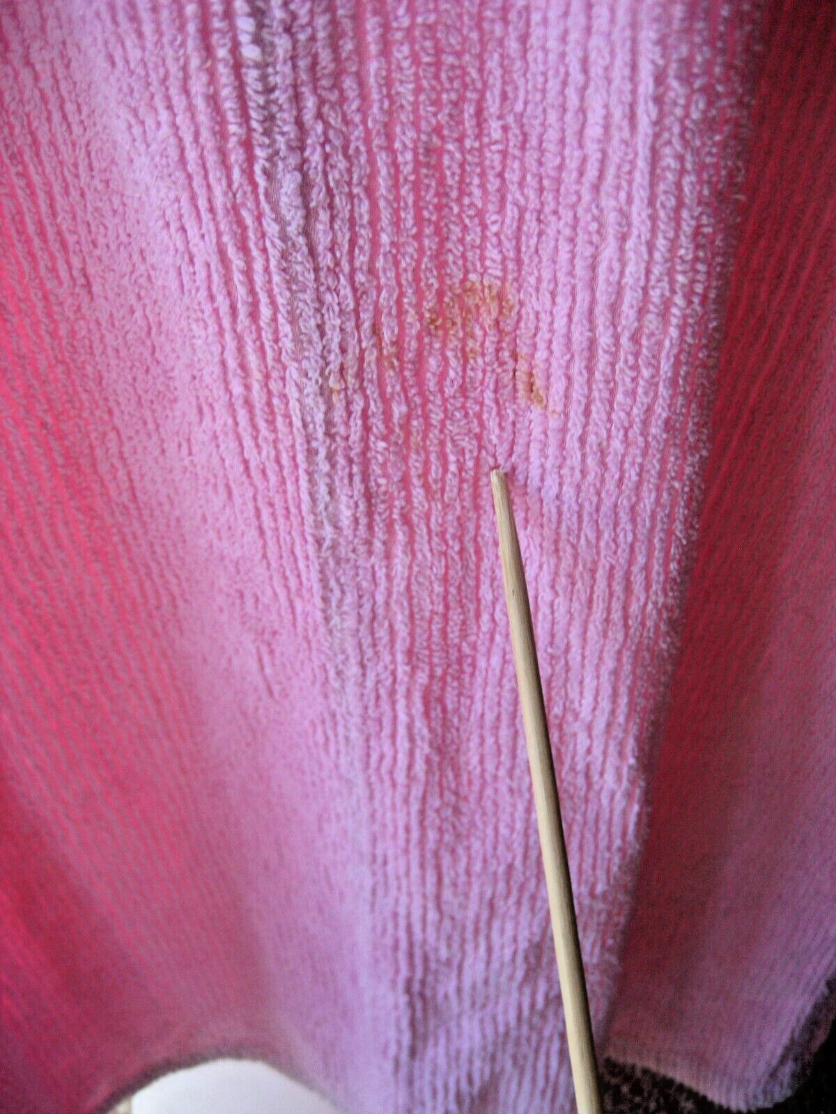 Vintage Stan Herman Chenille Robe L Full Length 3/4 Zip Dark Pink Pockets Collar