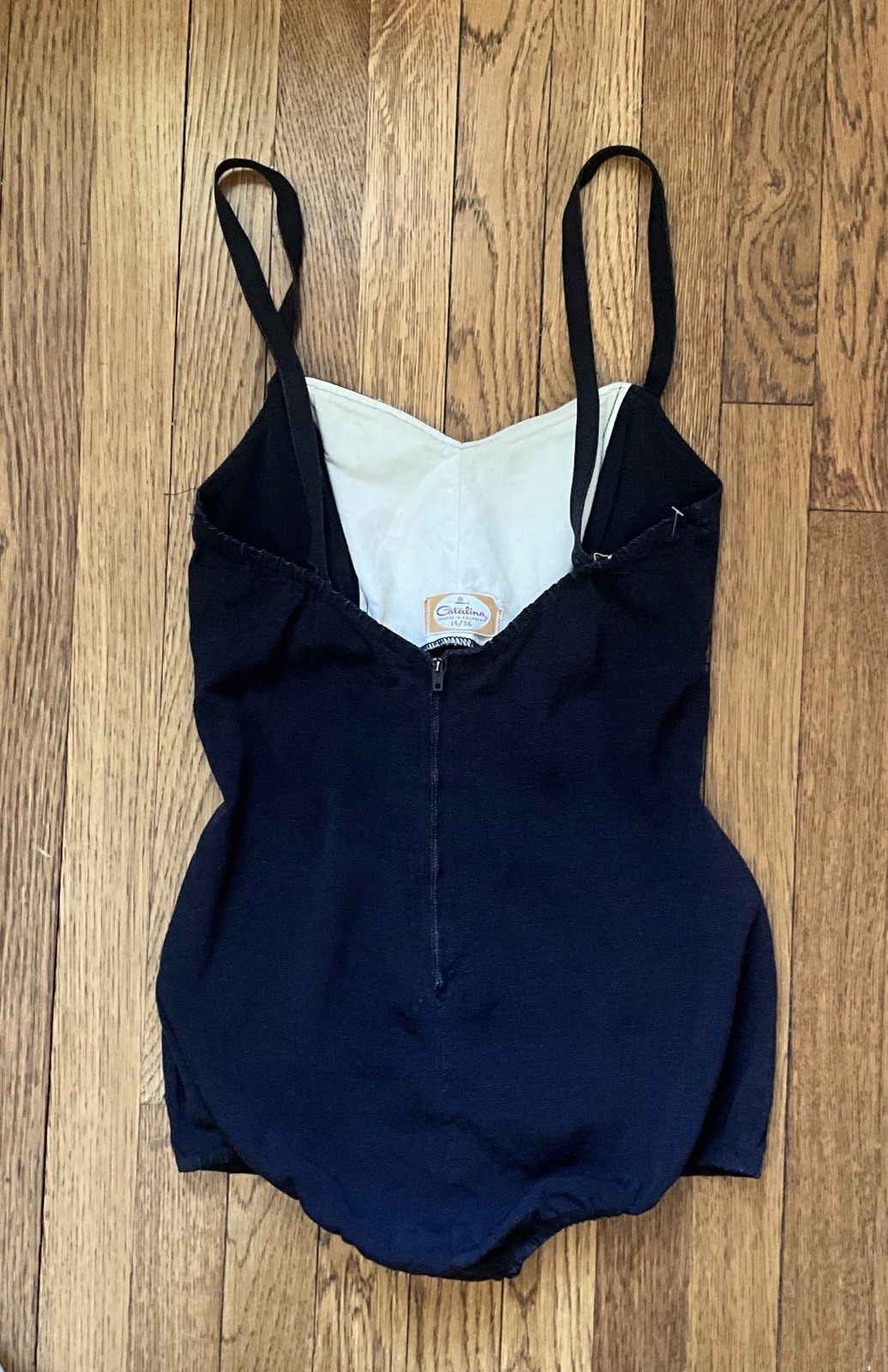 Vintage 1950&rsquo;s Catalina Black Bathing Suit Swmsuit with White Buttons