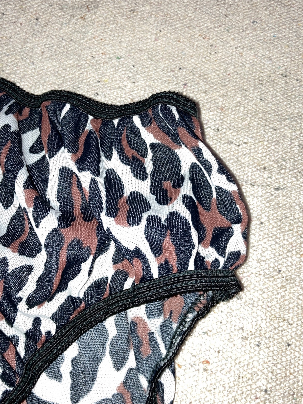 Vintage 60s Antron 111 Nylon Leopard Print Bikini Sheer Silky Panties Sissy M
