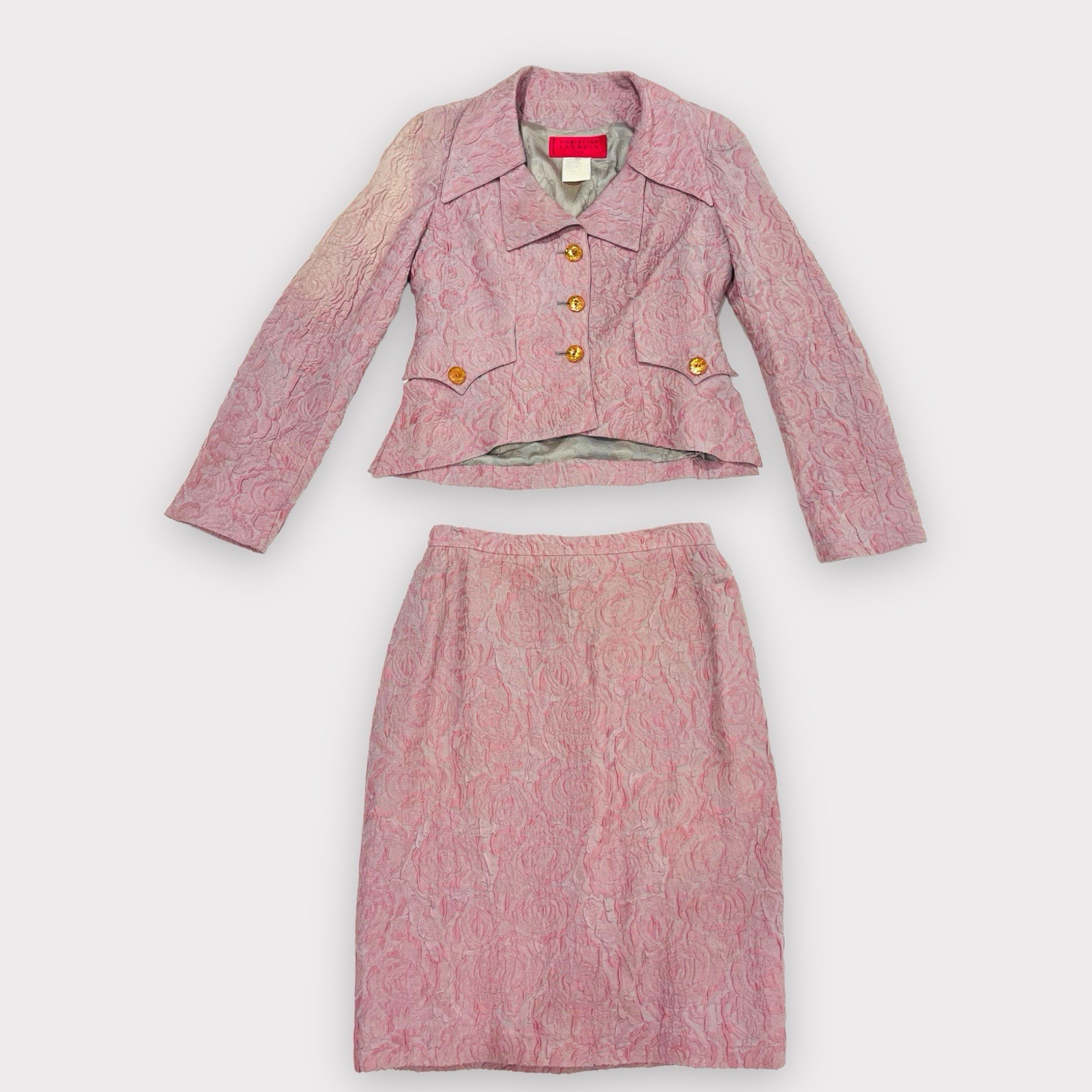 Christian LaCroix Textured Skirt Suit Set Vintage Women&rsquo;s Jacket and Skirt