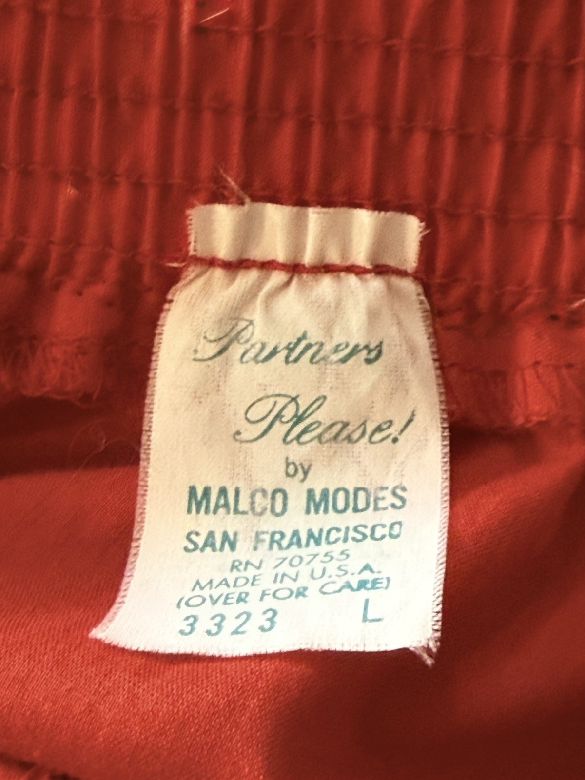 Vintage Partners Please! Malco Modes Size L Pull-On Squaredancing Skirt Red