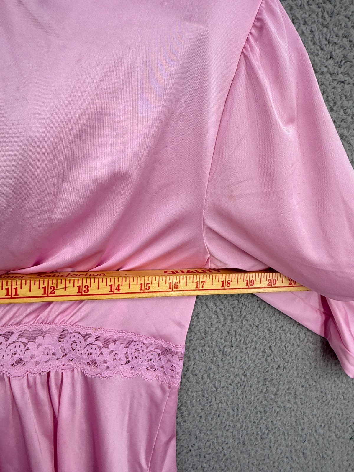 Vintage Shadowline Sz Medium Vintage Nylon Nightgown Lace Accent Stretch V-Neck