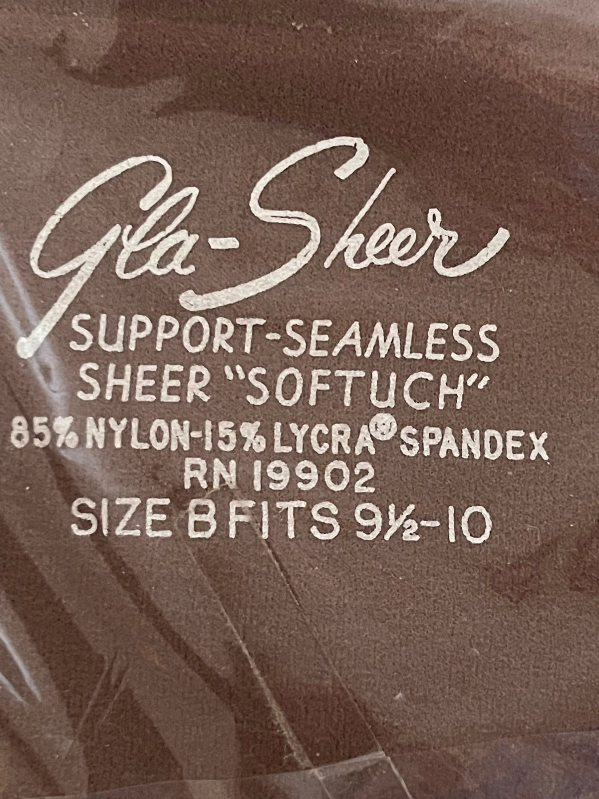 2 PR GLA-SHEER Support Seamless “SOFTUCH” Stockings Taupetone Size B 9-1/2 – 10