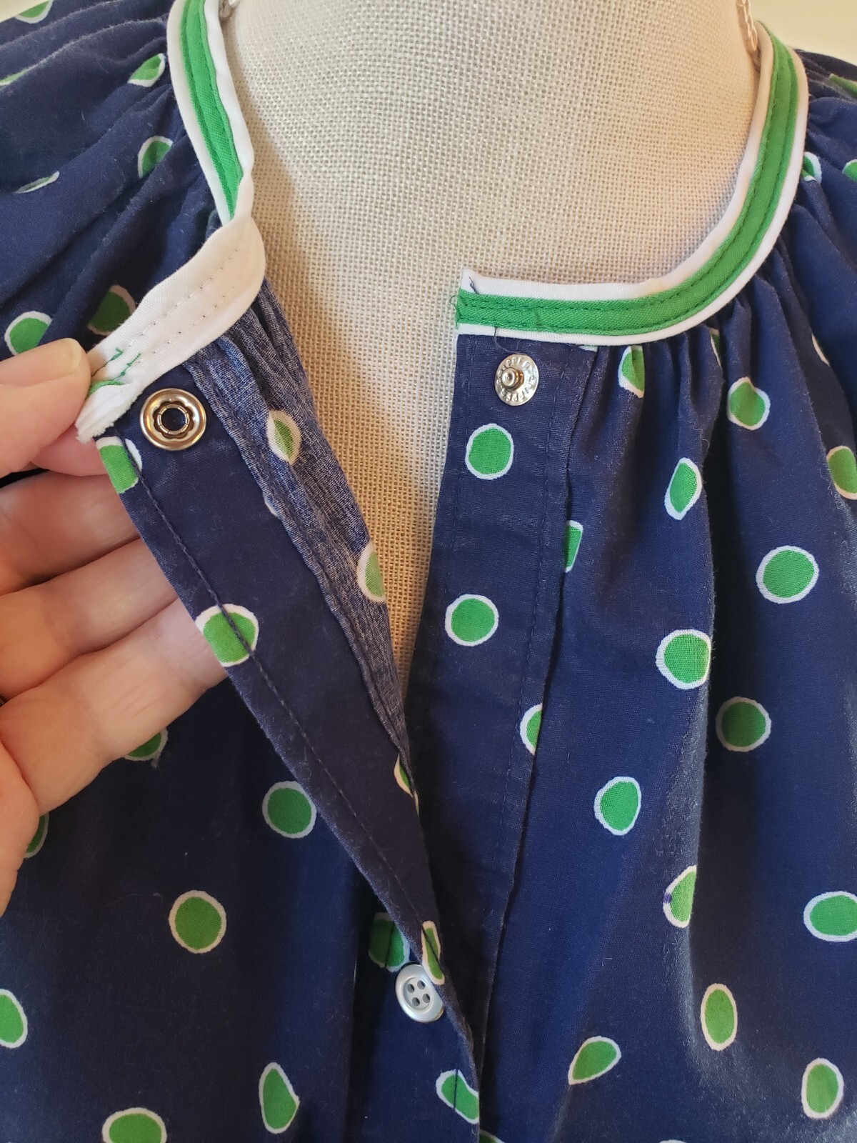 Vintage MODELS COAT Blue MultiColor Floral Snap Duster House Coat Pockets Med Lg