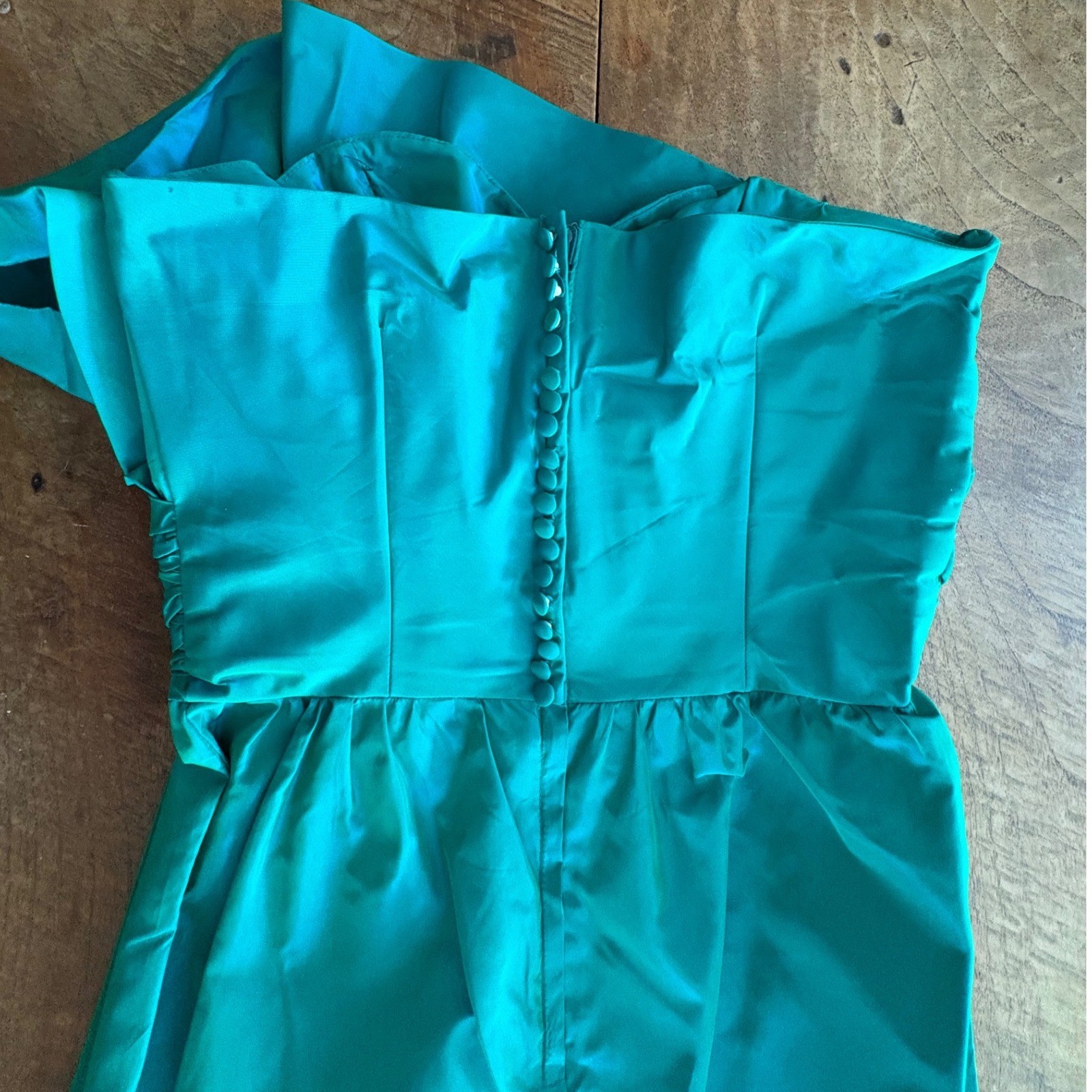 Dance Allure Alfred Angelo Teal One Shoulder Taffeta Gown 80s Prom 11/12