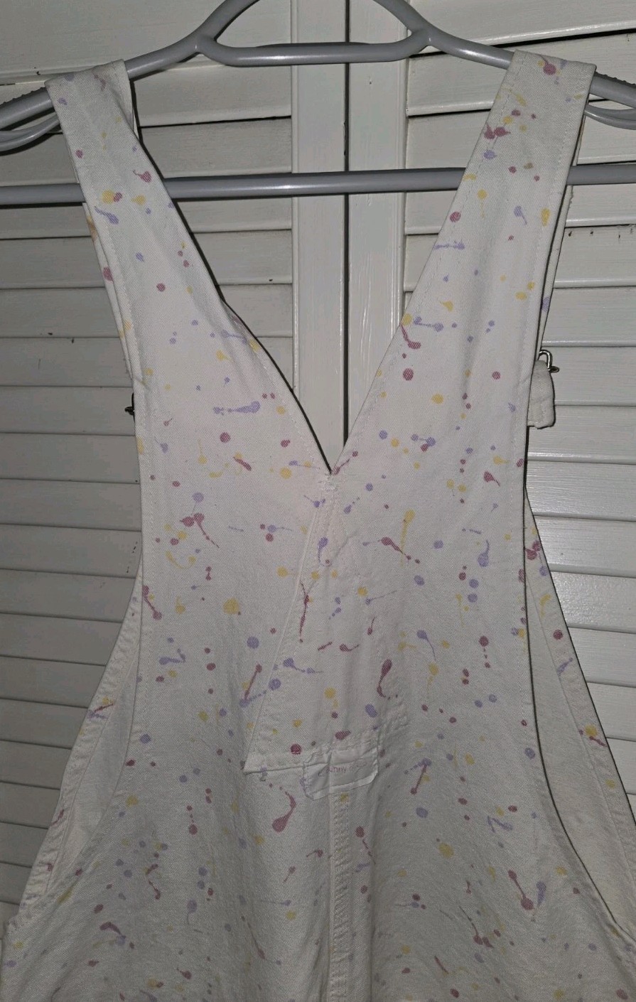 Vtg 90&rsquo;sHallmark E.Bunny & Co Paint Splatter Cotton Overall Size L Rare Find
