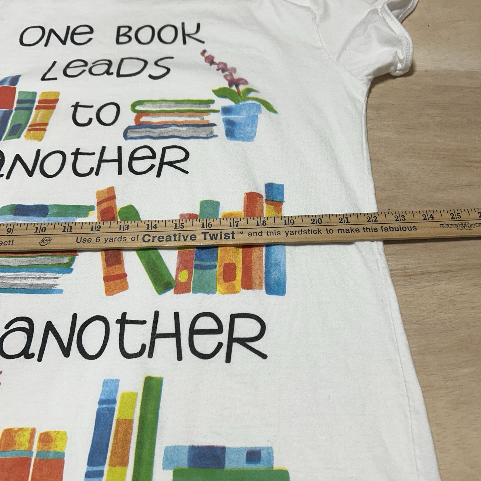 Vtg 90s Relevant Products All Over Print Book Reader Women Sleep Shirt O/S