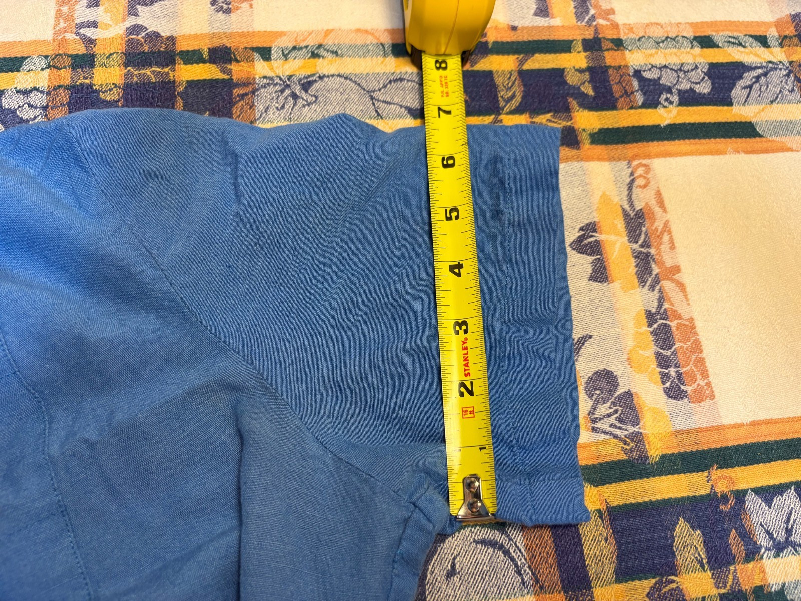 Coldwater Creek Blue Midi Dress Women&rsquo;s M Waist Tie Short Sleeve Vintage