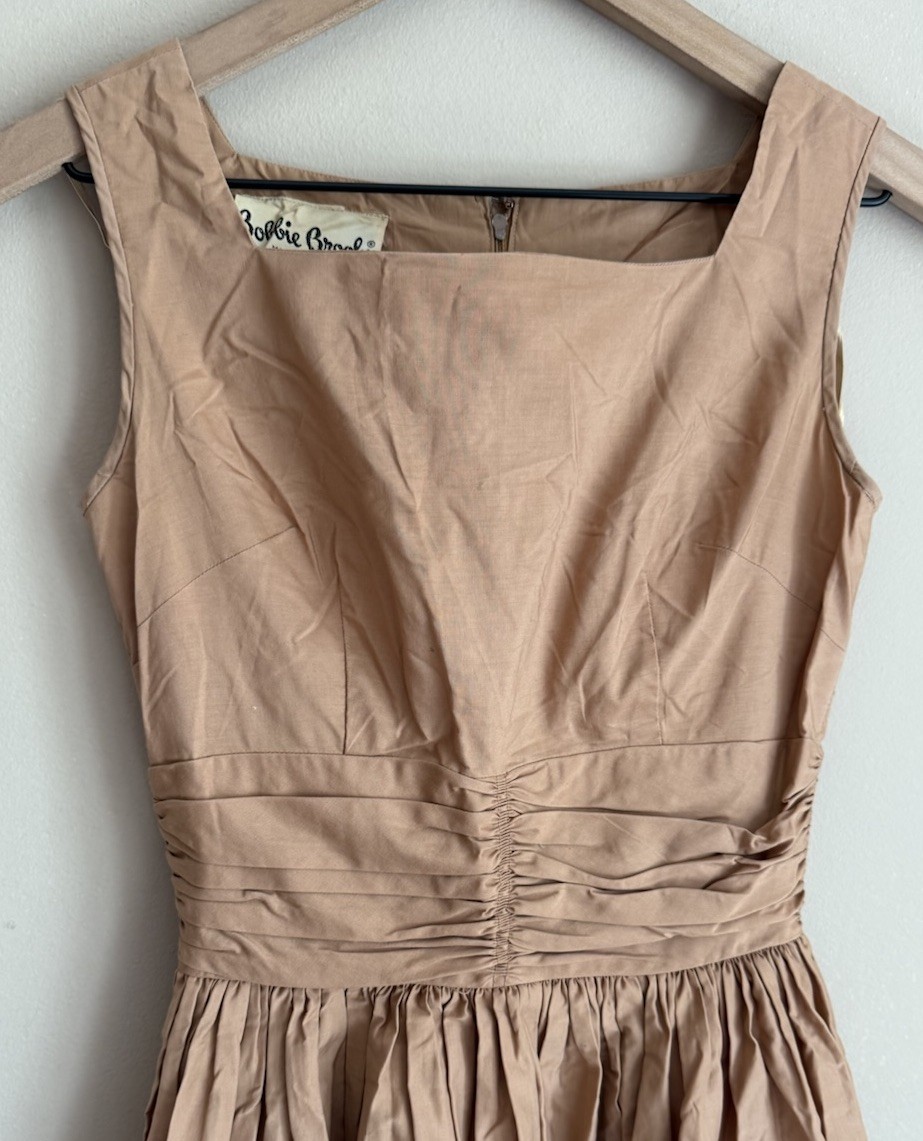 Vintage Dress Fit Flare 50s 60s Bobbie Brooks Womens Size 0 2 XS