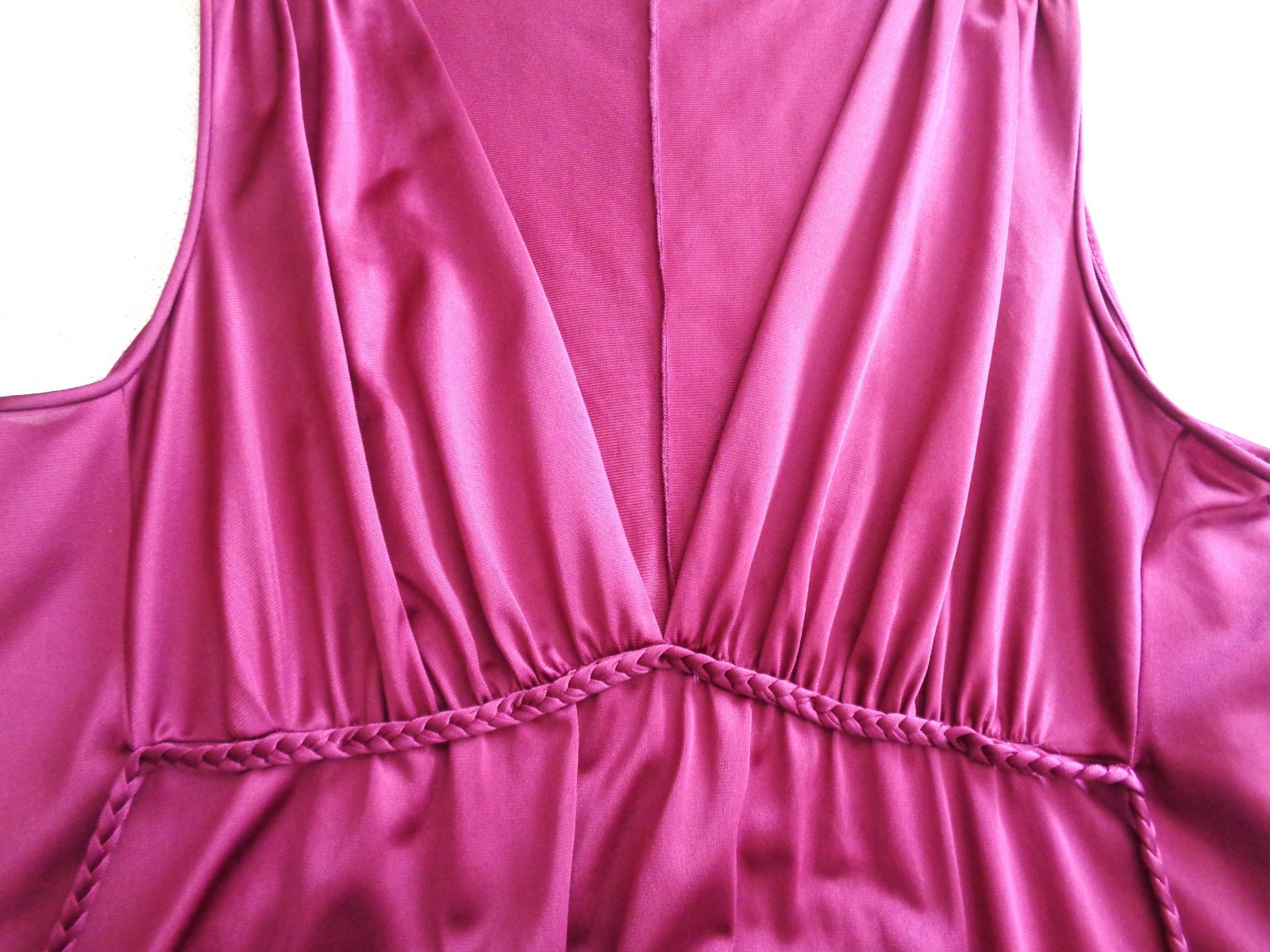 Vtg 70s Vanity Fair Goddess Silky Nylon Sleeveless Empire Maxi Night Gown Sz 38
