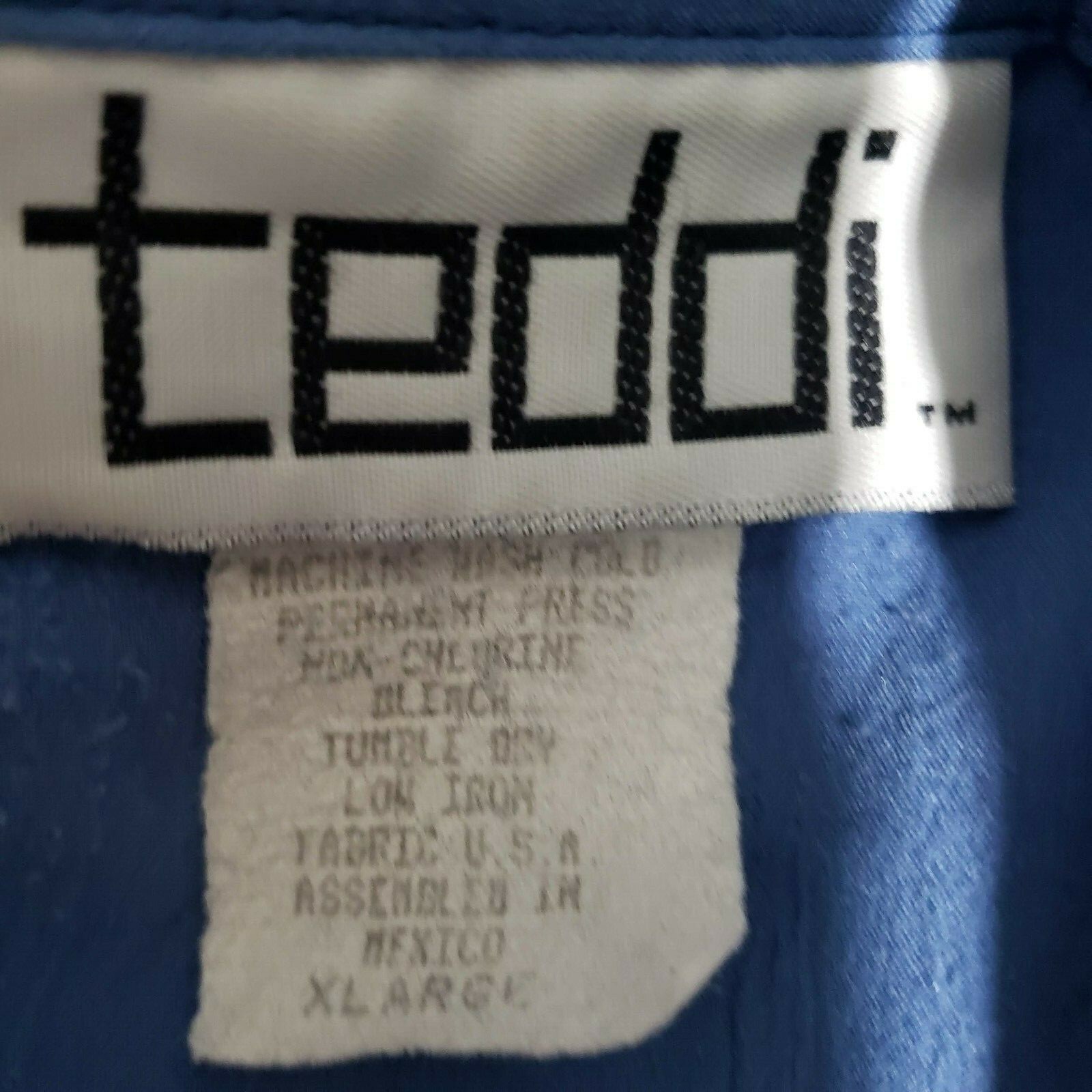 Vtg Teddi Blue Multicolor Pullover Top XL