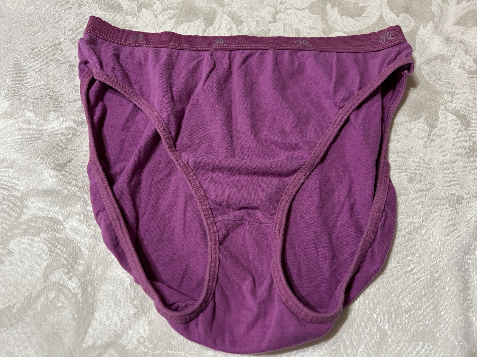 Vtg 90&rsquo;s FRUIT OF THE LOOM 100% Cotton Signature Hi-Leg Sz 7 Rose Pink Panties