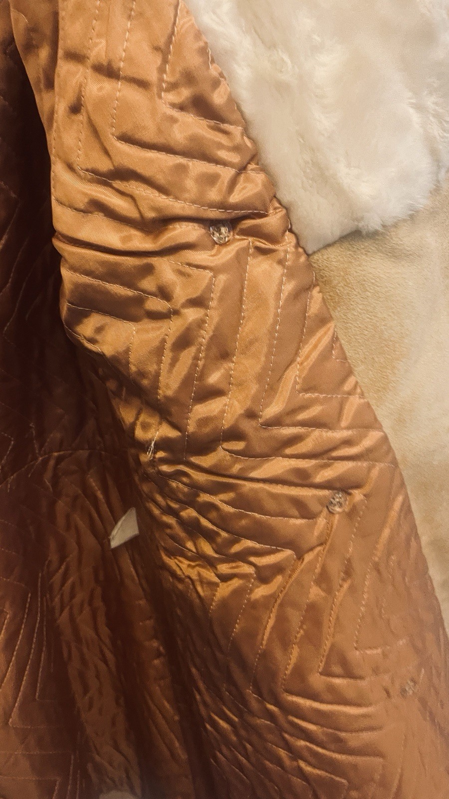 Vintage Heeksuede Double Breasted Faux Suede&Fur Women&rsquo;s BeigeCoat Sz M, Holland