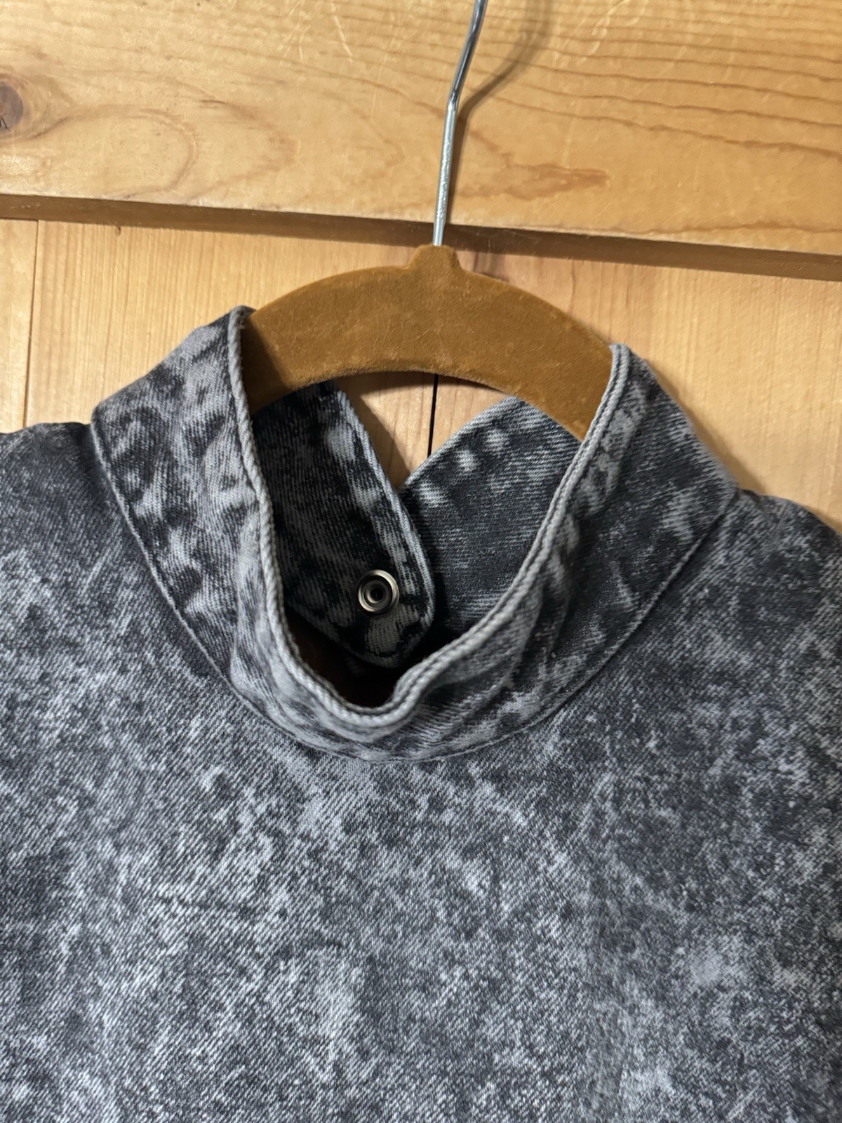 80&rsquo;s VTG Paris Blues Stonewashed Black Acid Wash Bodycon Dress Juniors 7 XS/S