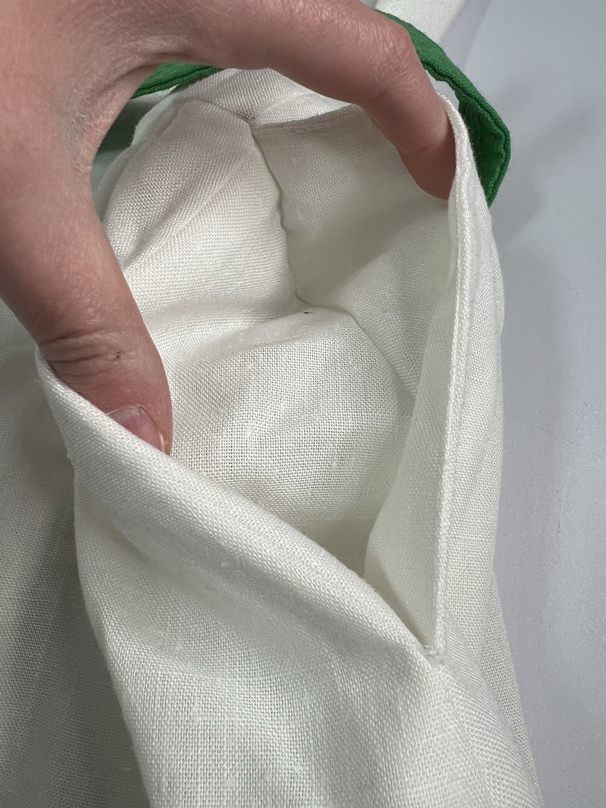 Vintage 60’s White Wrap Dress Green Yellow Striped Sleeves Belted Tag Sz 18