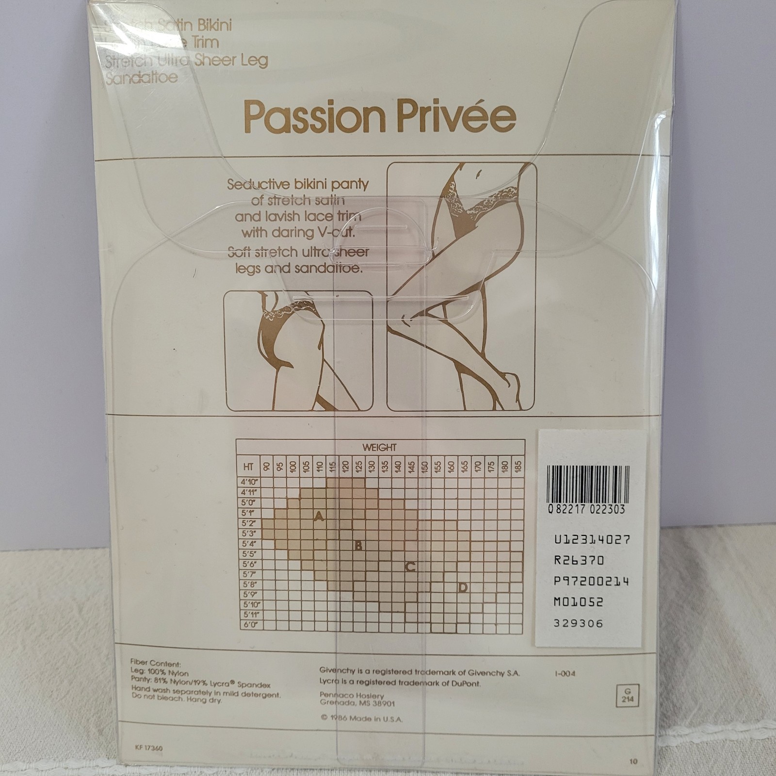VTG Givenchy Passion Privee Black Stretch Satin Bikini Lace Sheer Hose Sz A Lux