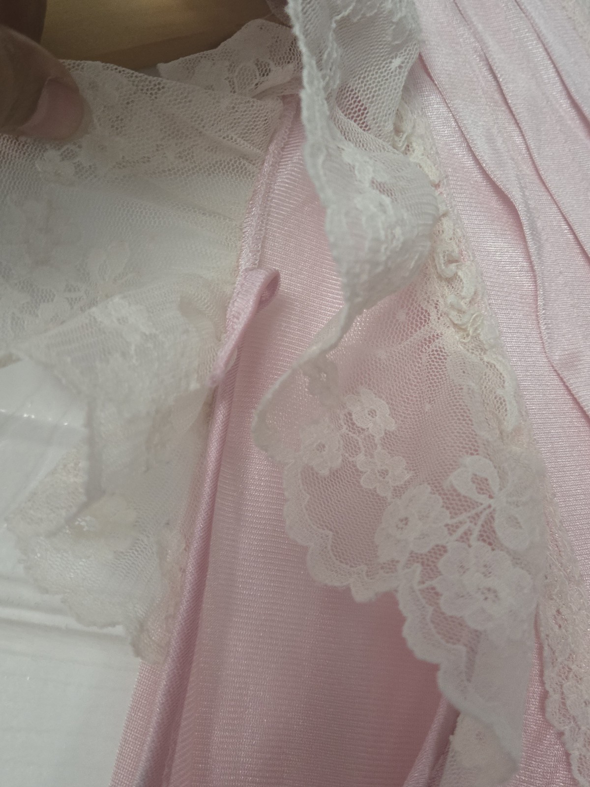 Vintage 1950s/1960s Mary Barron Maxi Nightgown Soft Pastel Pink Nylon Fabric