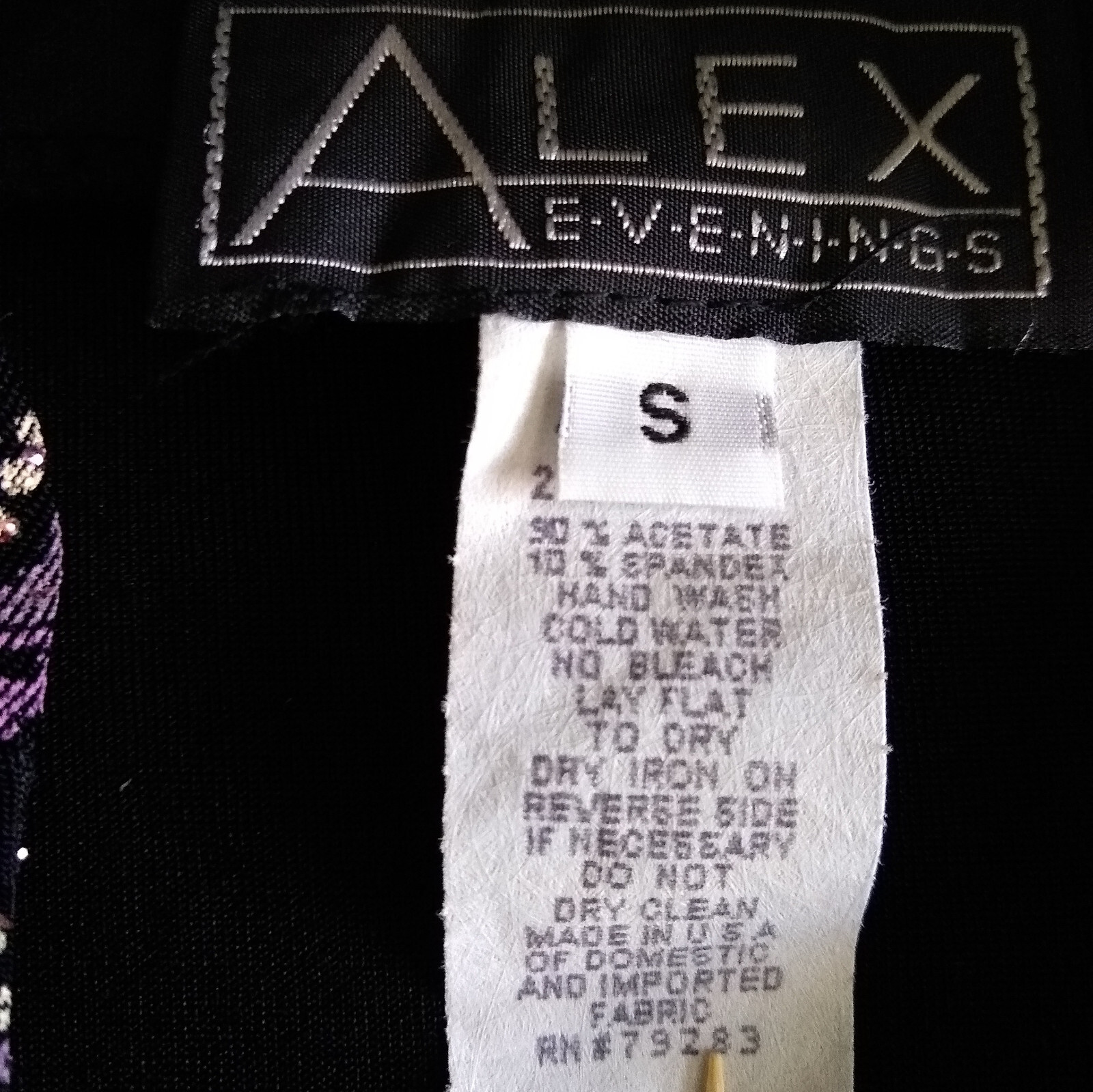 Alex Evenings Open Dinner Jacket Womens S Sequins Floral Glam Elegant Vtg USA
