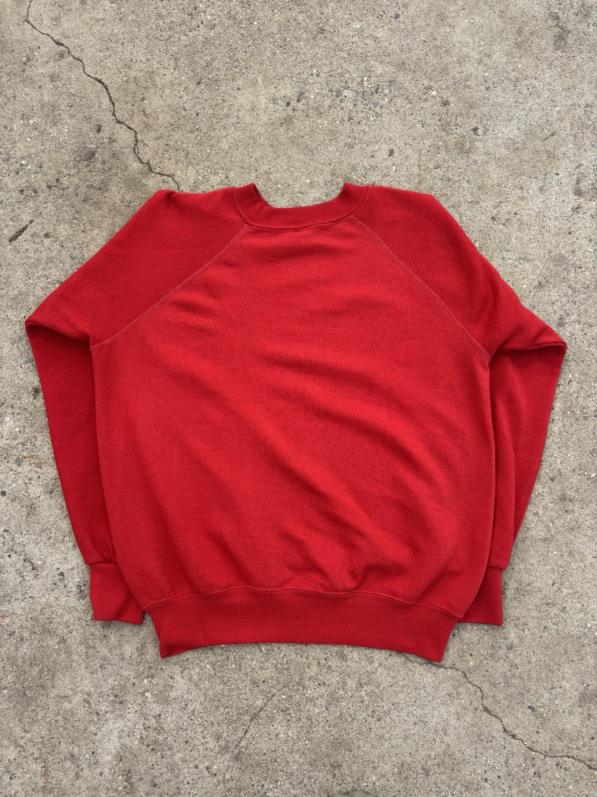 Vintage Red 80s Raglan Sweatshirt Crewneck Size Medium Made In The U.S.A
