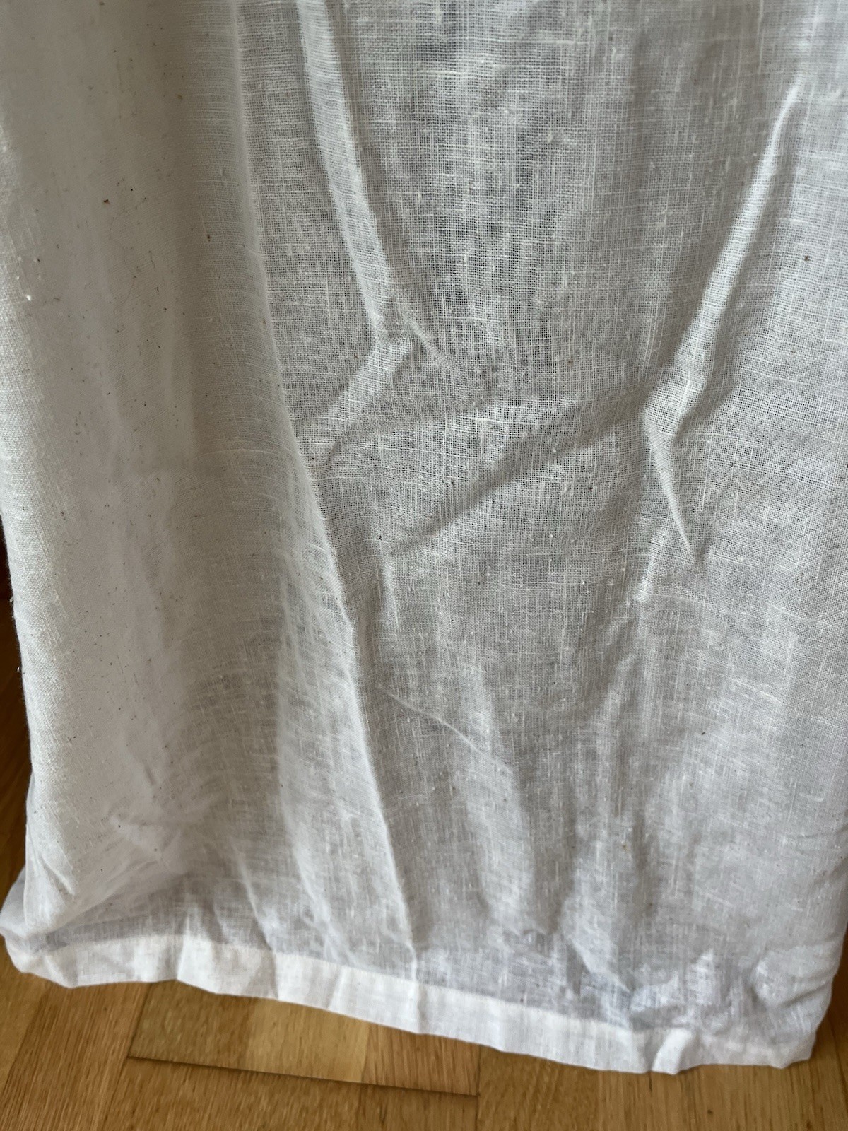 Vintage 70s Kaftan Dress Eyelet Cotton Blend Size L Gauzy Goddess Prairie USA
