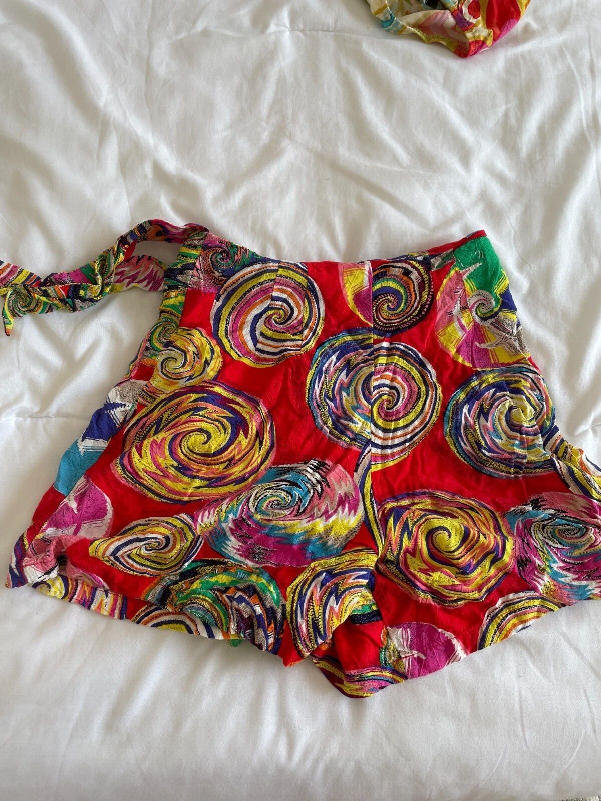 Vintage Jams World Wrap Swirl Pattern Skort Sz 3 (XS)