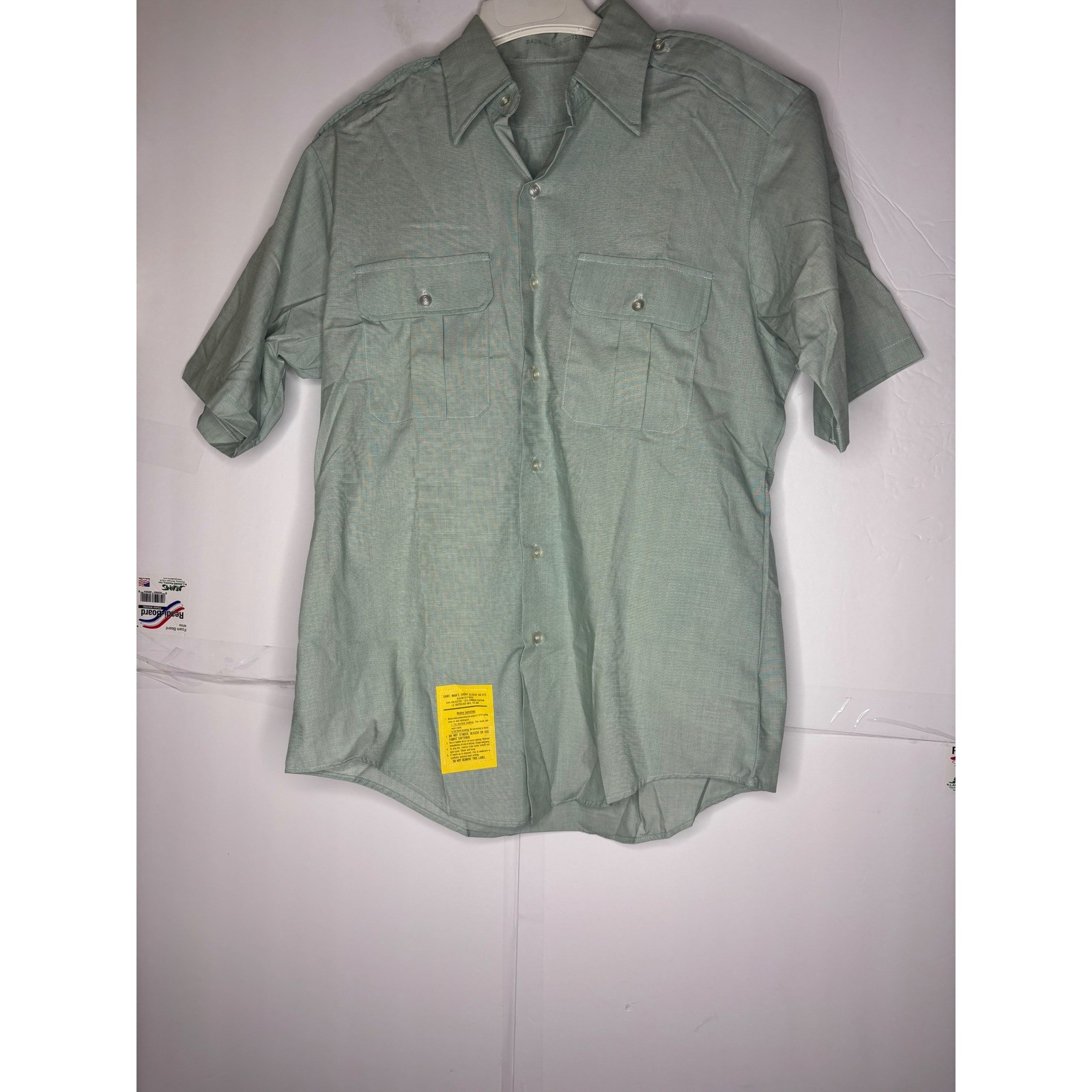 Vintage J.H. Rutter-Rex Vietnam Shirt Short Sleeve Sage Green AG-415 Womens 16