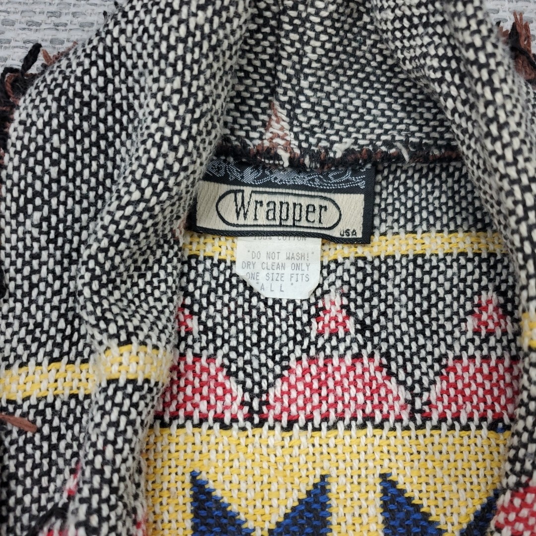 VTG Wrapper Jacket Wrap Womens One SIze Aztec Print Southwestern Coat USA Made