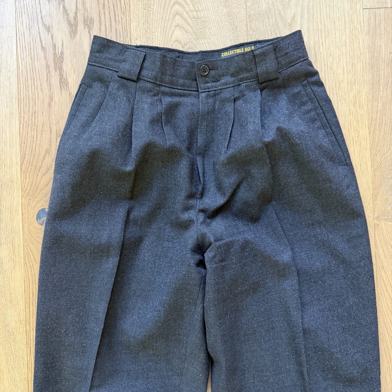 Vintage Giorgio Sant’Angelo “Gold” Black Wool Trousers Women’s 8 Fully Lined