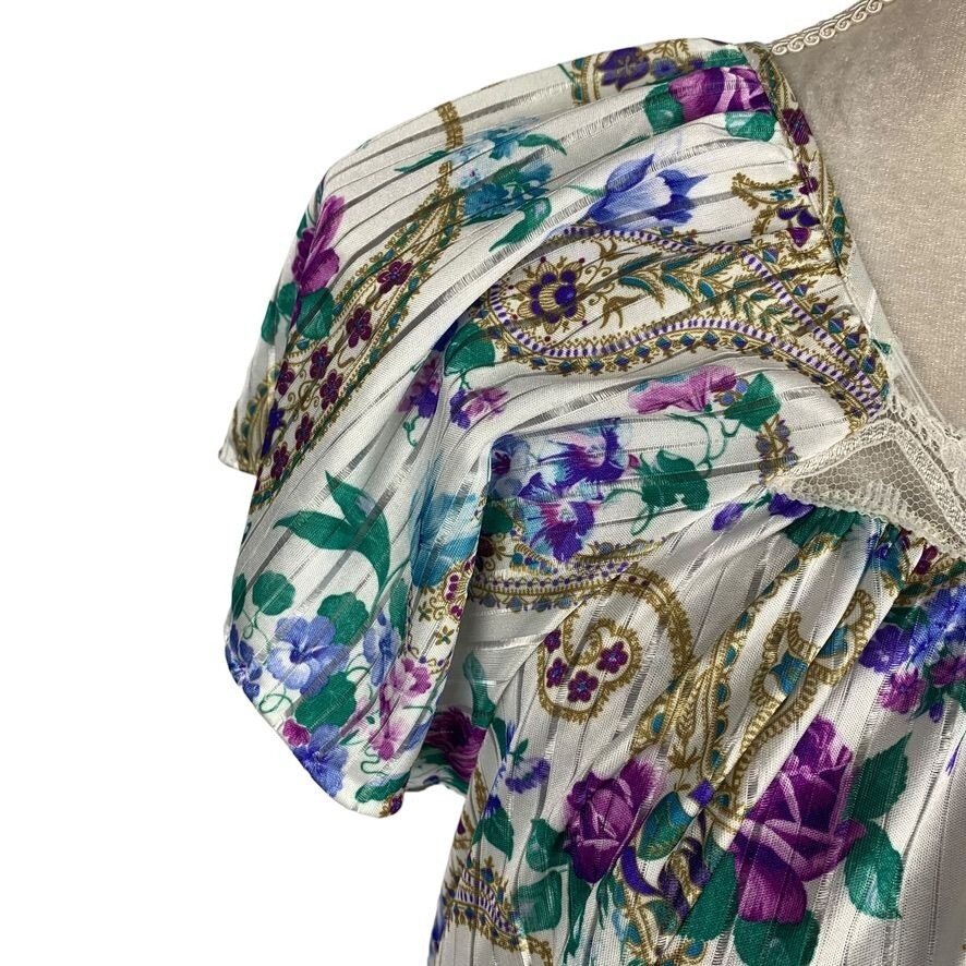 Intimate Options Vintage Nightgown Floral Paisley Grandmacore No Size Tag (L)