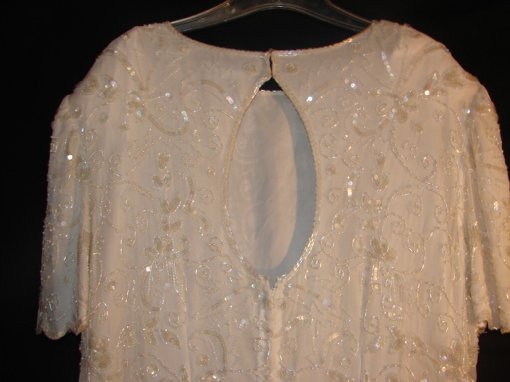 Vintage AP Ltd 100% Silk Designer Beaded Dress Timeless Classic Design Size 3X