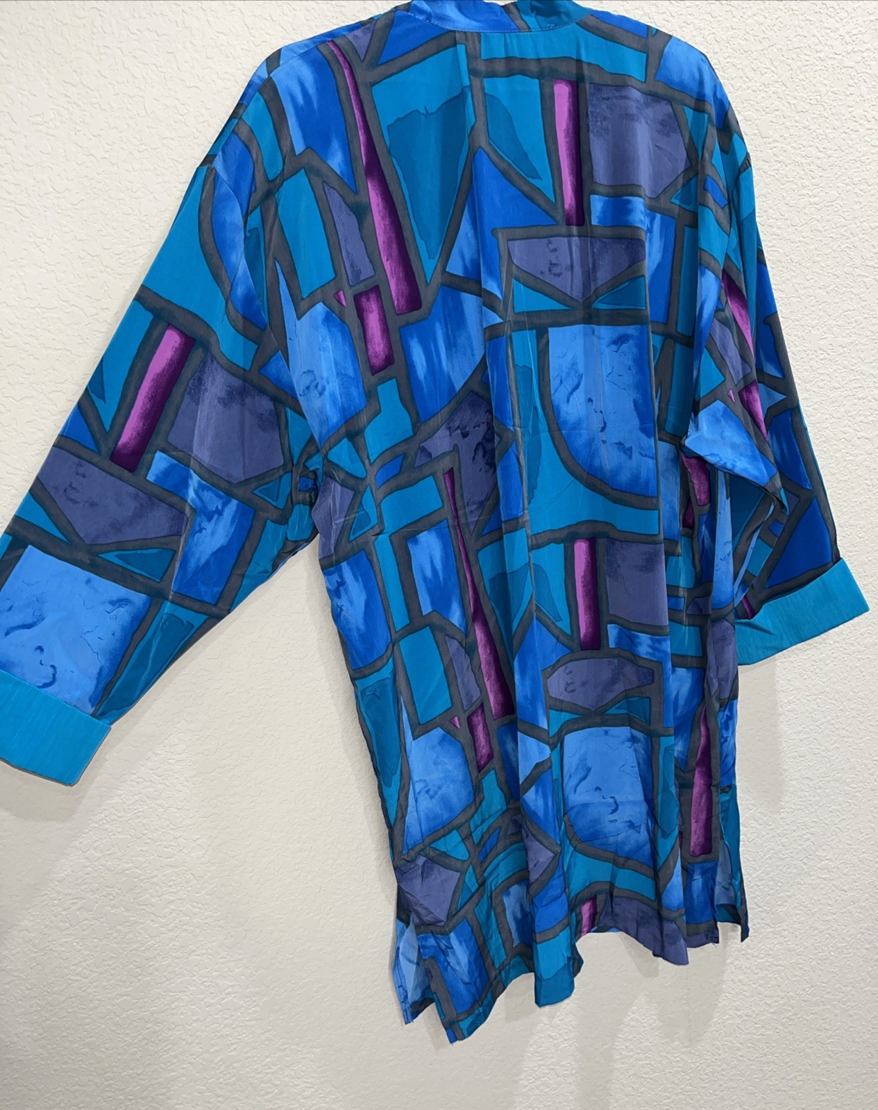 Peter Popovitch Robe Size MEDIUM Vintage USA Made Vibrant Tie Shoulder Pads