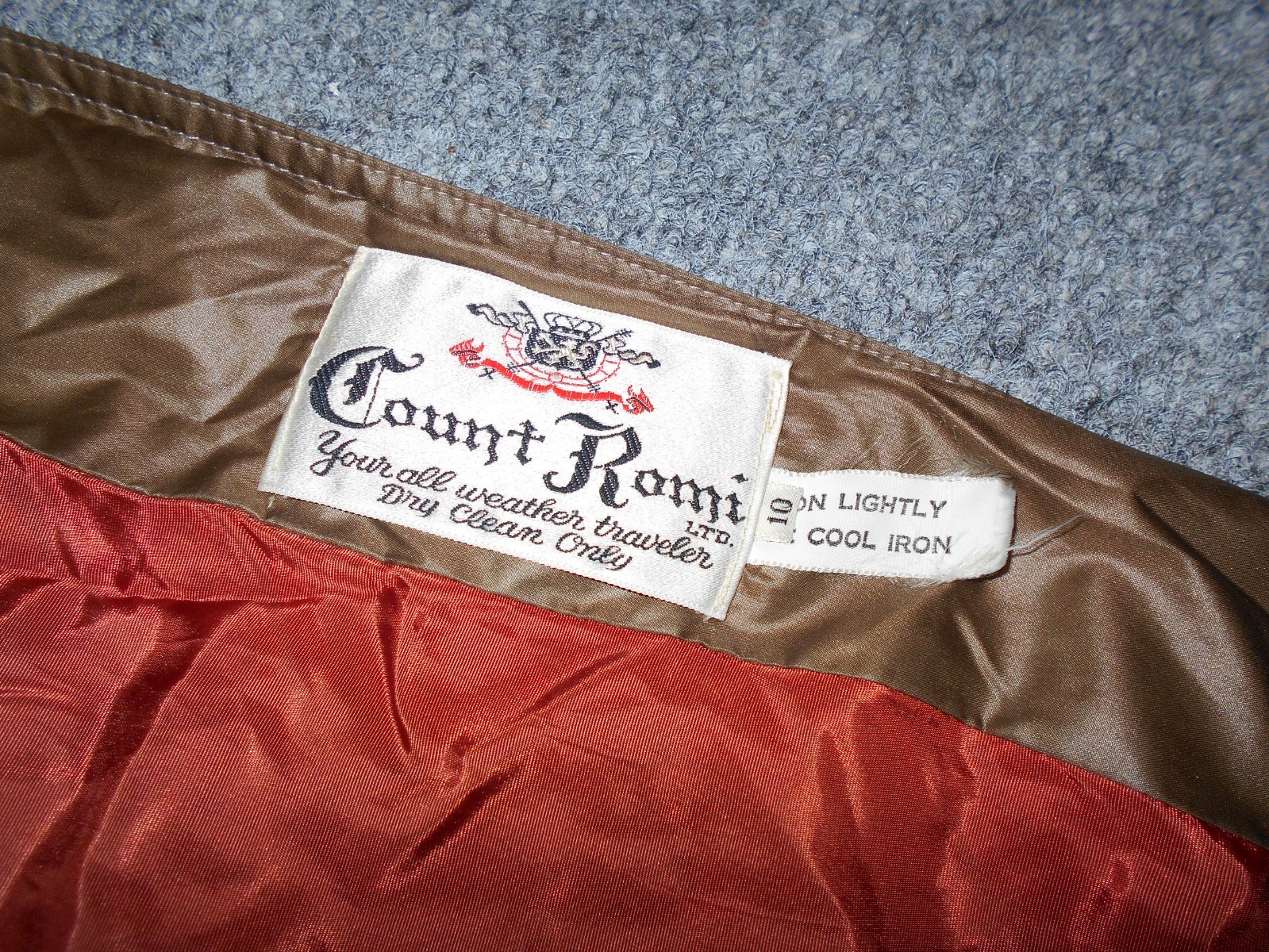 COUNT ROMI LTD VTG 60&rsquo;S METALLIC COPPER WOMENS USA 10 BELTED LIGHT COAT