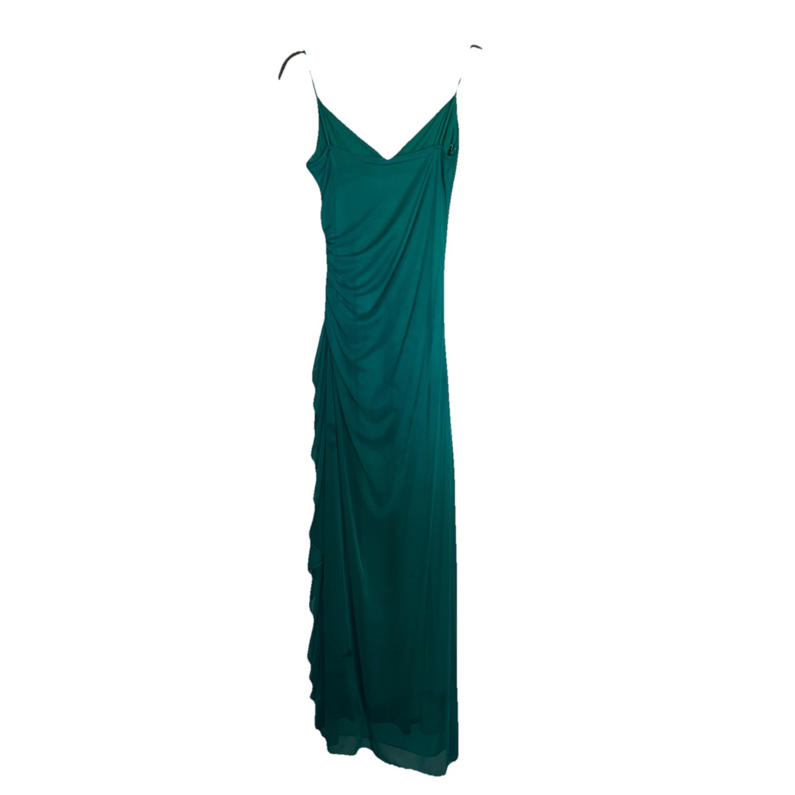 Vintage Y2K/2000s City Triangles Ruffled Maxi Dress/Gown Turquoise Formal Prom M