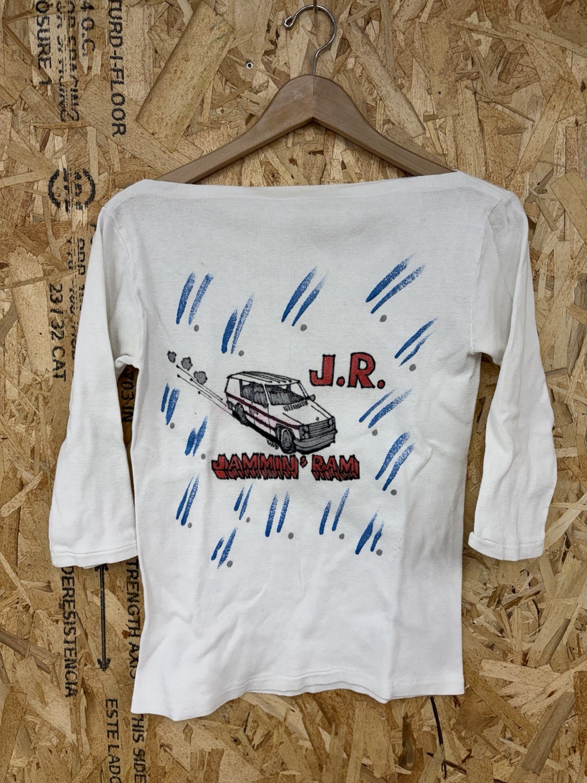 Vintage 70s boat neck hand drawn shirt senior cords