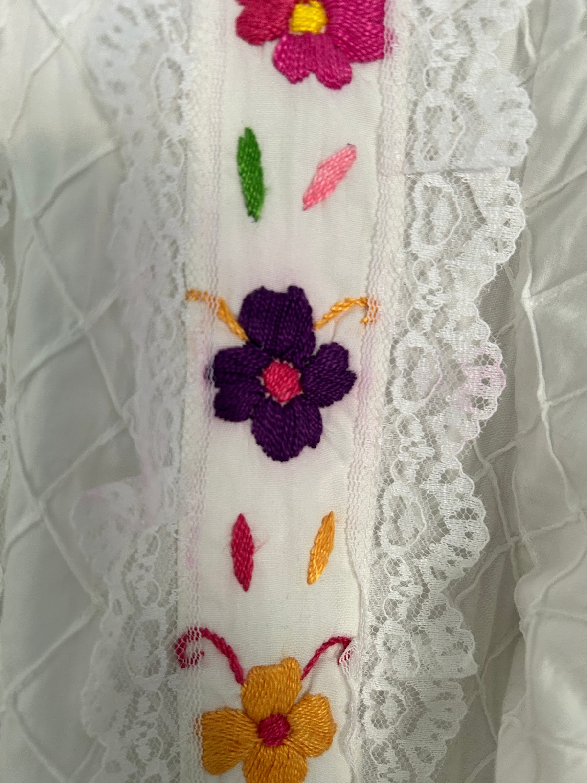 Authentic Vintage 1970s Mexican Hand Made Wedding Dress Small