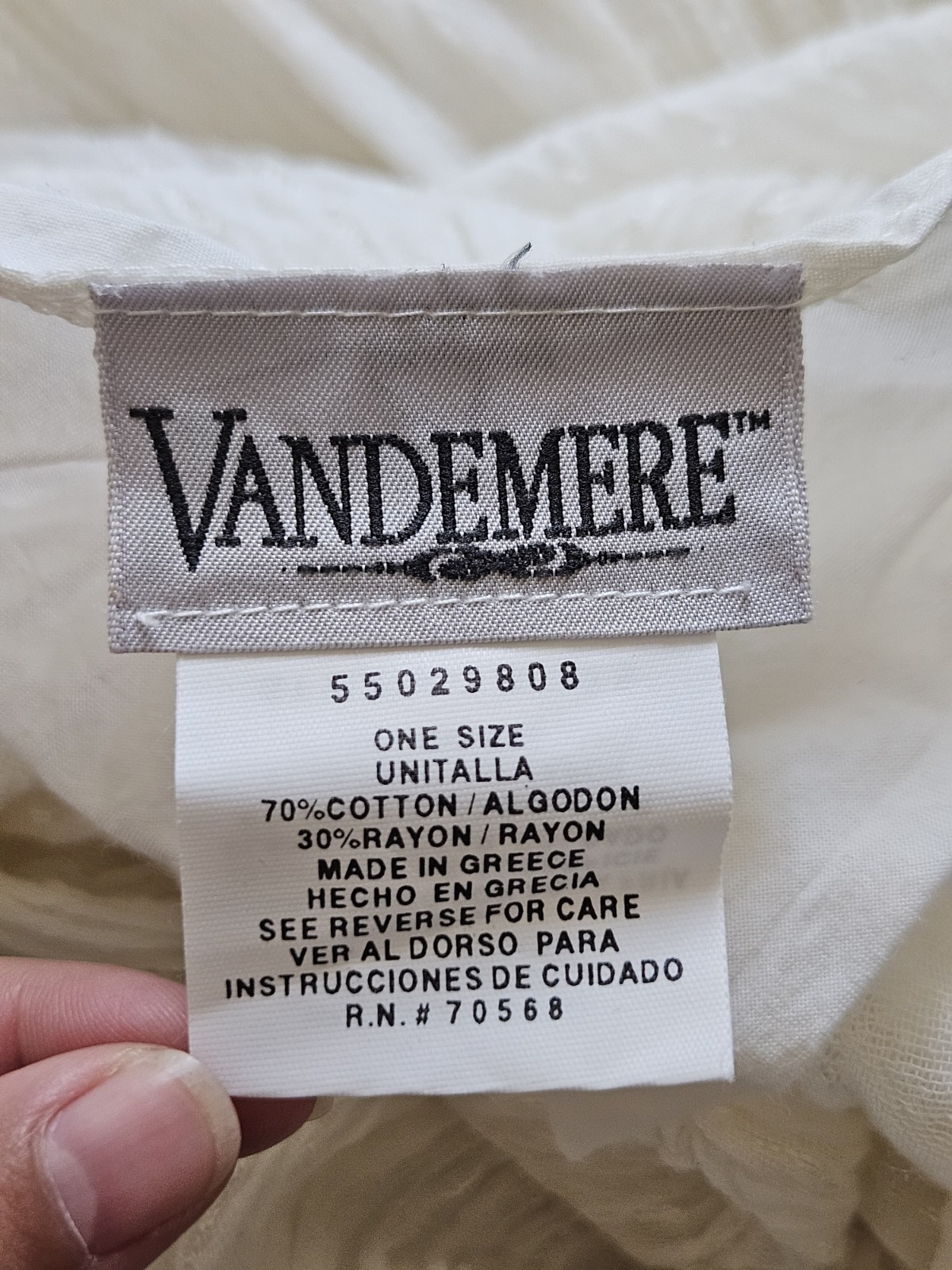 Vtg Vandemere White Gauze Cotton Flutter Sleeve Maxi Dress Grecian Cottagecore