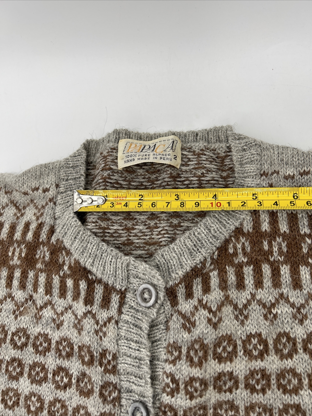 Papaca 100% Alpaca Peruvian Rockabilly Ratpack Style Cardigan Made Peru Vintage