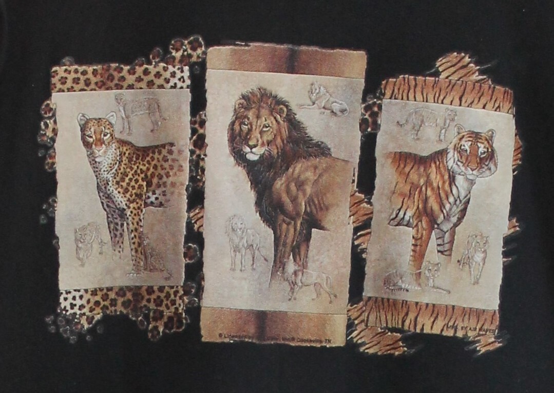 Cherokee Beach Clothiers-Lion Graphic-Black Dress-Med Vintage. USA Granny Core