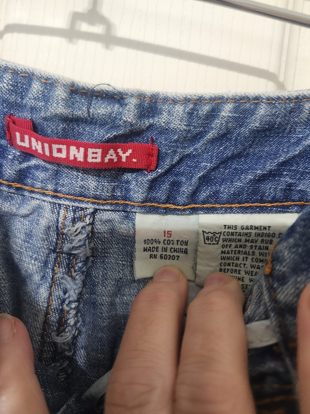 Vintage Denim Skirt With Split In Back unionbay Juniors Size 15 Y2K classic