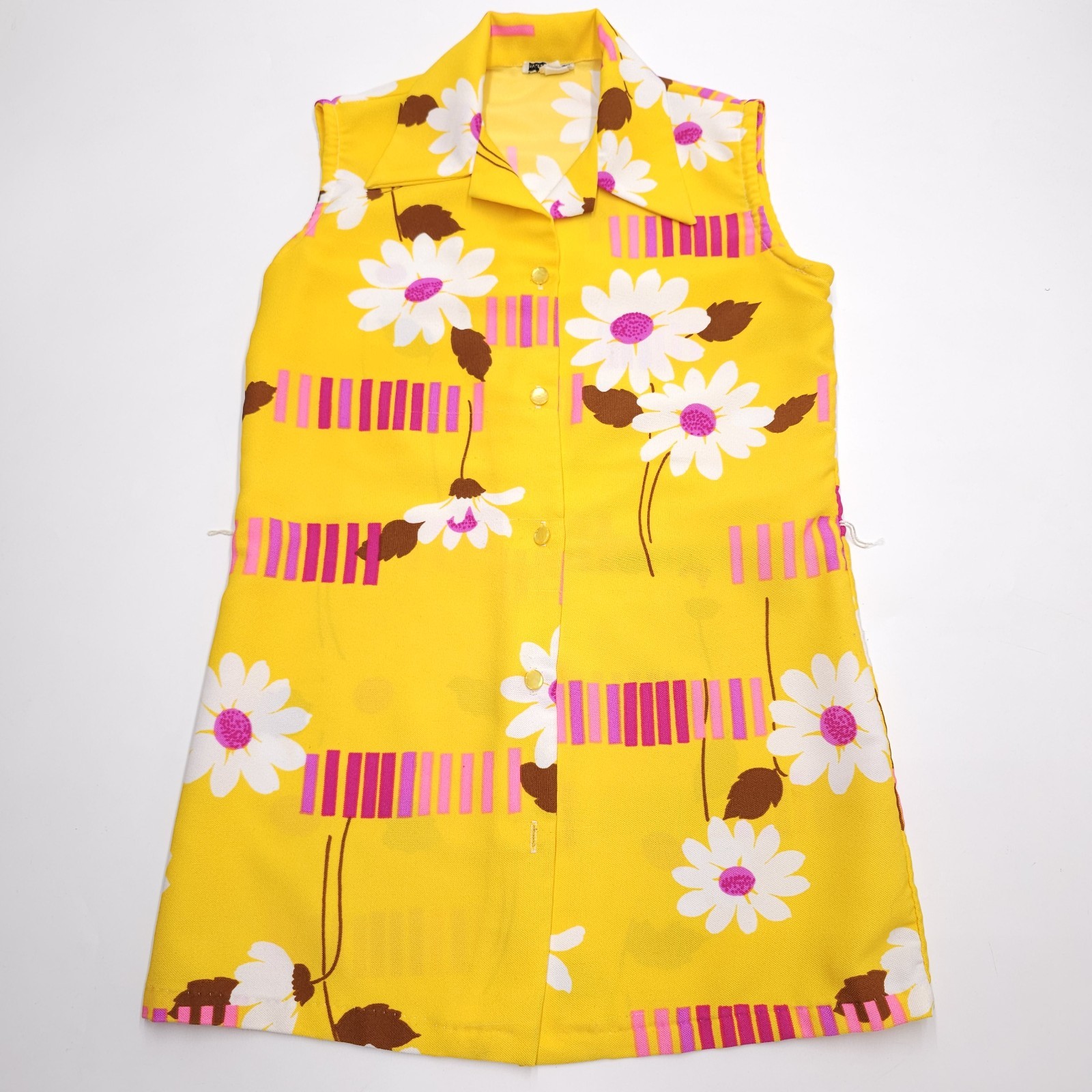 Lanie J Vintage 60s Tunic Tank Top Shirt 36&Prime; Bust Floral – Missing Button & Belt