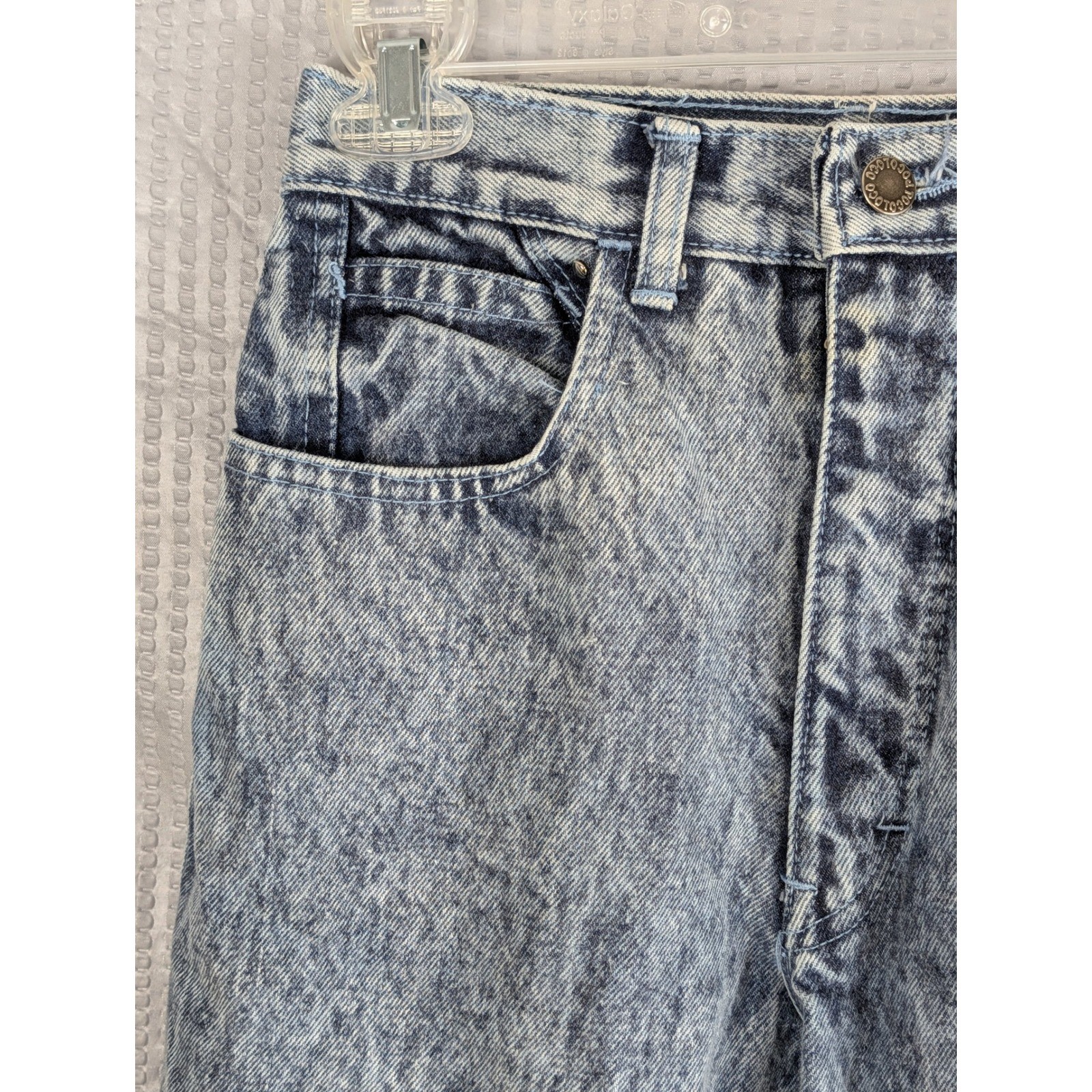 Poco Loco Vintage 80s Acid Wash High Rise Tapered Jeans Womens XS 23 24 Waist