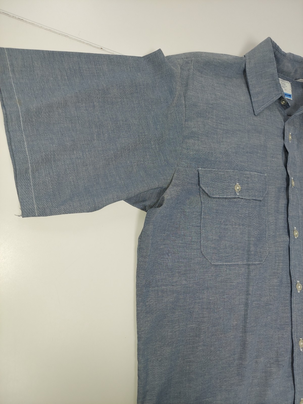 Vintage Sears Fieldmaster Chambray Button Up Horse Patriotic Western Boho Native