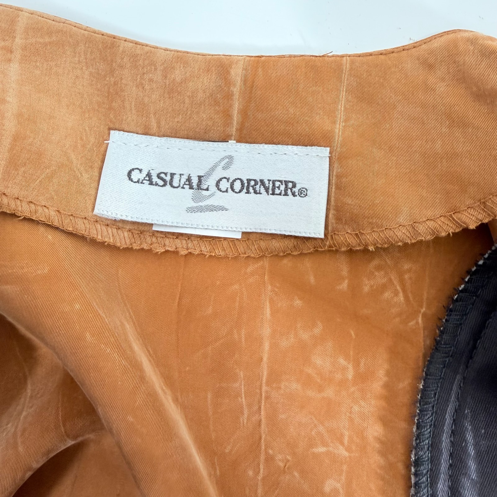 Casual Corner Vintage 90s 100% Rayon Copper Brown Sueded Blouse Made in USA 6