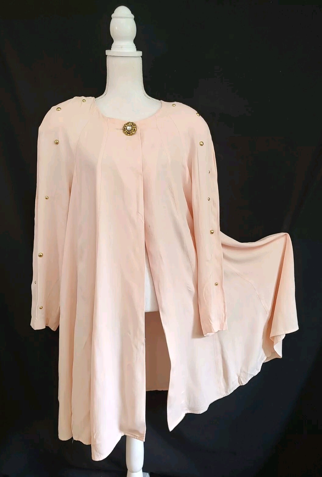 80&rsquo;s Vintage Jacket New Wave Tomorrow Brand Pink Swing Topper Gold Studs Sz L