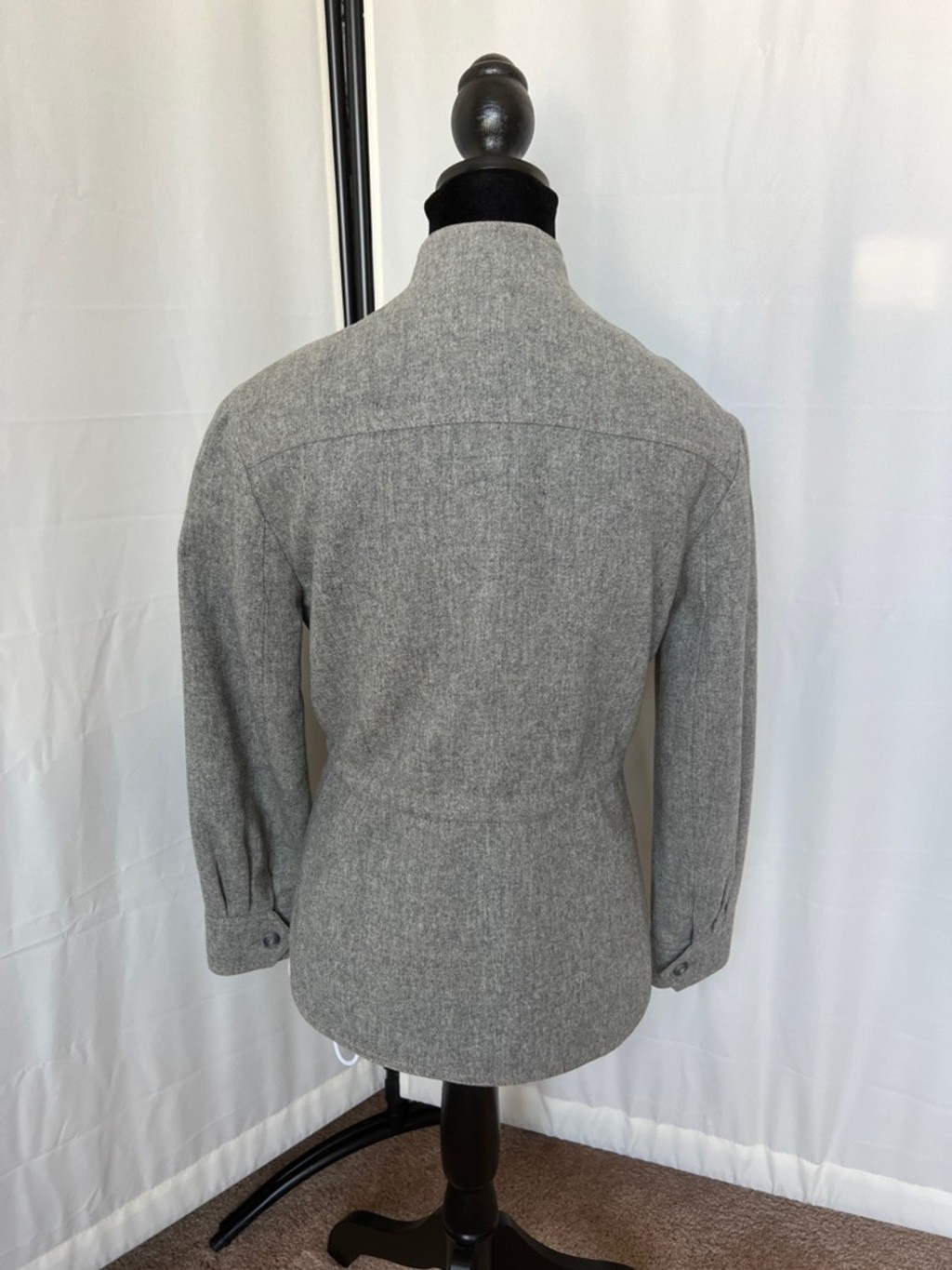 Vintage Garé Gray Wool Tie-Waist Jacket