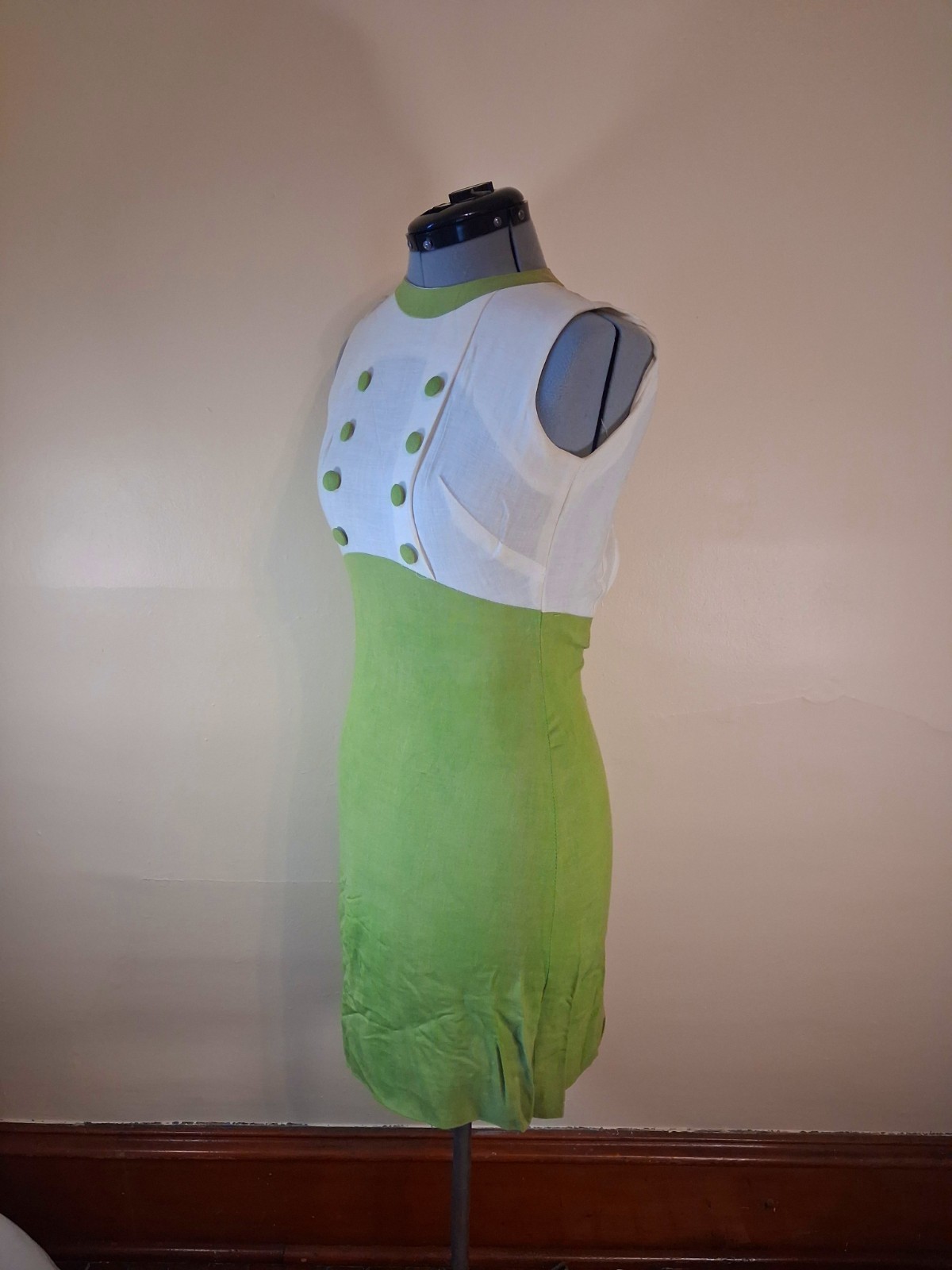 Vintage 1960s Mod Gogo Dress, Tailored Pencil/wiggle Colorblock Dress Sz XS