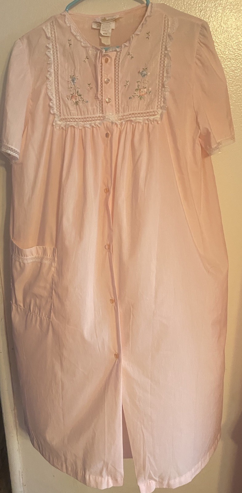 Vintage Barbizon Peignoir Set Size Medium Pink Nightgown & Robe Cotton Blend