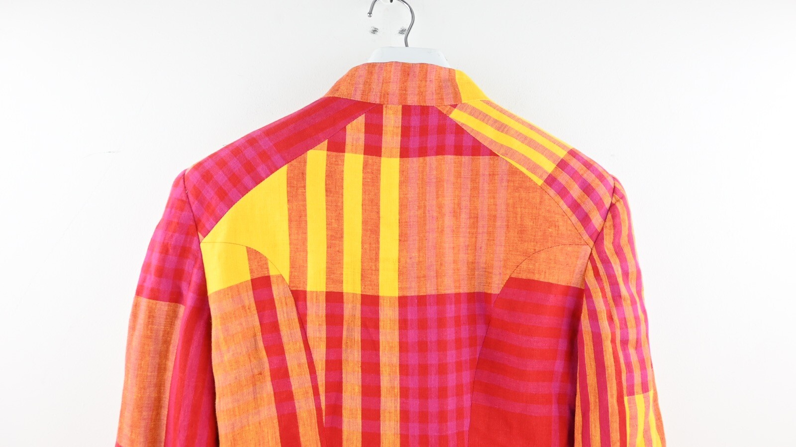 Vintage Bazar by Christian Lacroix 100% linen check blazer size EU38/UK12