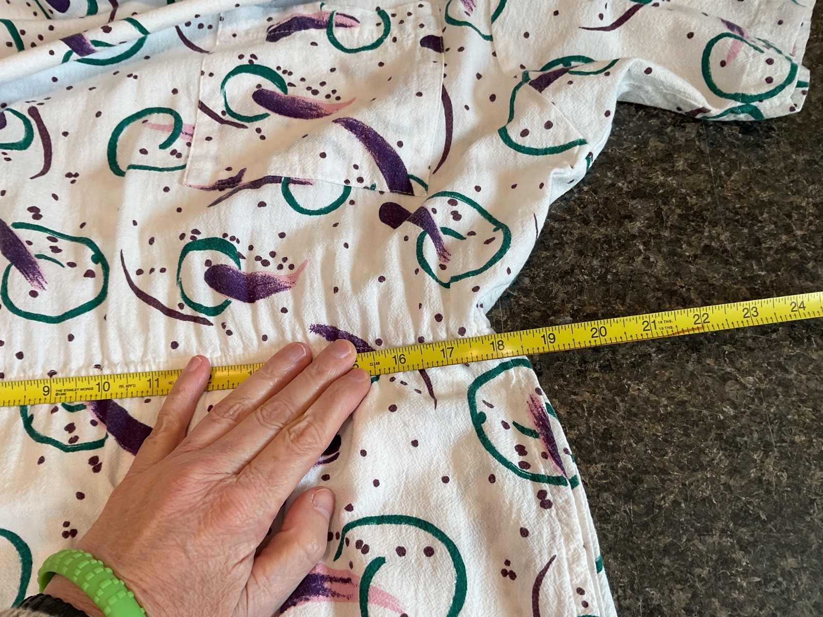 Vtg Womens Dress 90s XL Crinkle Cotton Pullover Elastic Jazz Dixie Cup Summer
