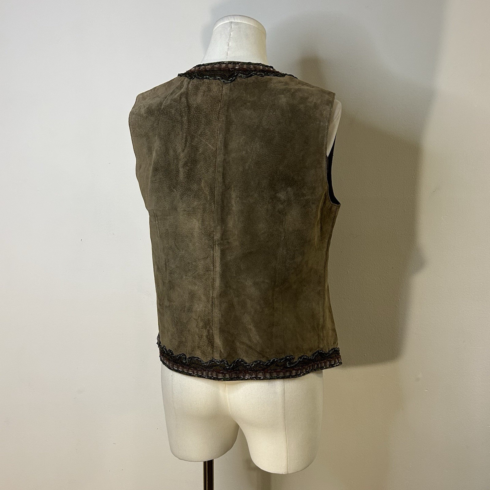 90s Emanuel Ungaro Suede Vest Fairycore Hippie Grunge 38 Inch Bust